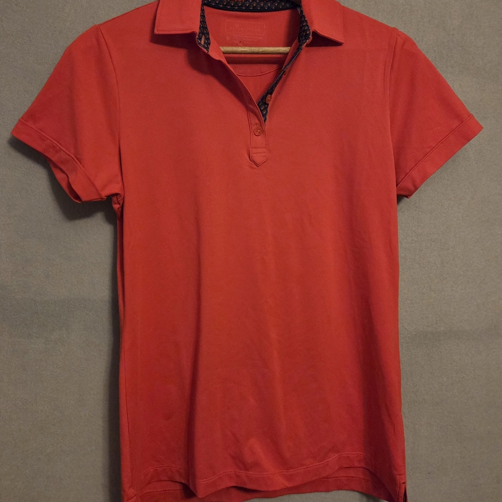 Peter Millar Vibrant Red Short Sleeve Golf Polo. Size M